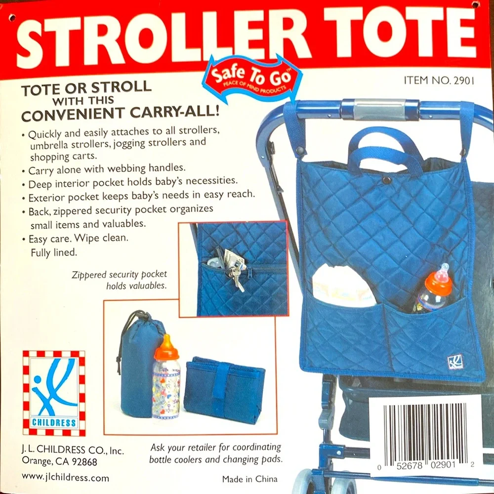 JL CHILDRESS ❤️RED❤️ QUILTED STROLLER TOTE 🍼BABY🍼 BAG 🌟NWT🌟